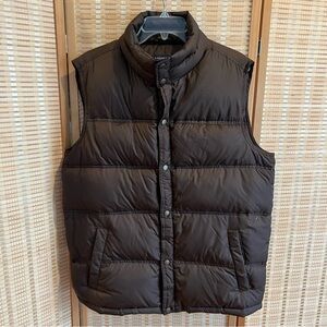 Lands End Dark Brown Puffer Down Vest Sz M